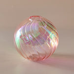 Glasvasen in Ballform, rosa